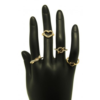 4 in 1 Crystal Knuckle Rings